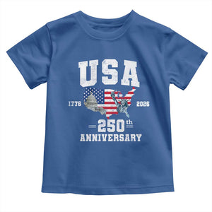 250th Anniversary USA Toddler T Shirt 4th of July America US Flag Patriotic 250 Years American Flag
