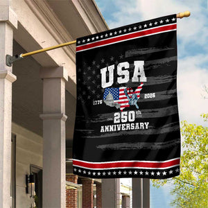 250th Anniversary USA Patriotic Garden Flag 4th of July America US Flag Patriotic 250 Years American Flag TS10 Distressed Black Red Print Your Wear