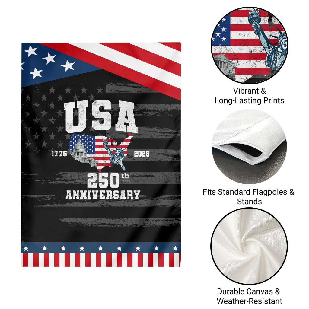 250th Anniversary USA Patriotic Garden Flag 4th of July America US Flag Patriotic 250 Years American Flag TS10 Print Your Wear