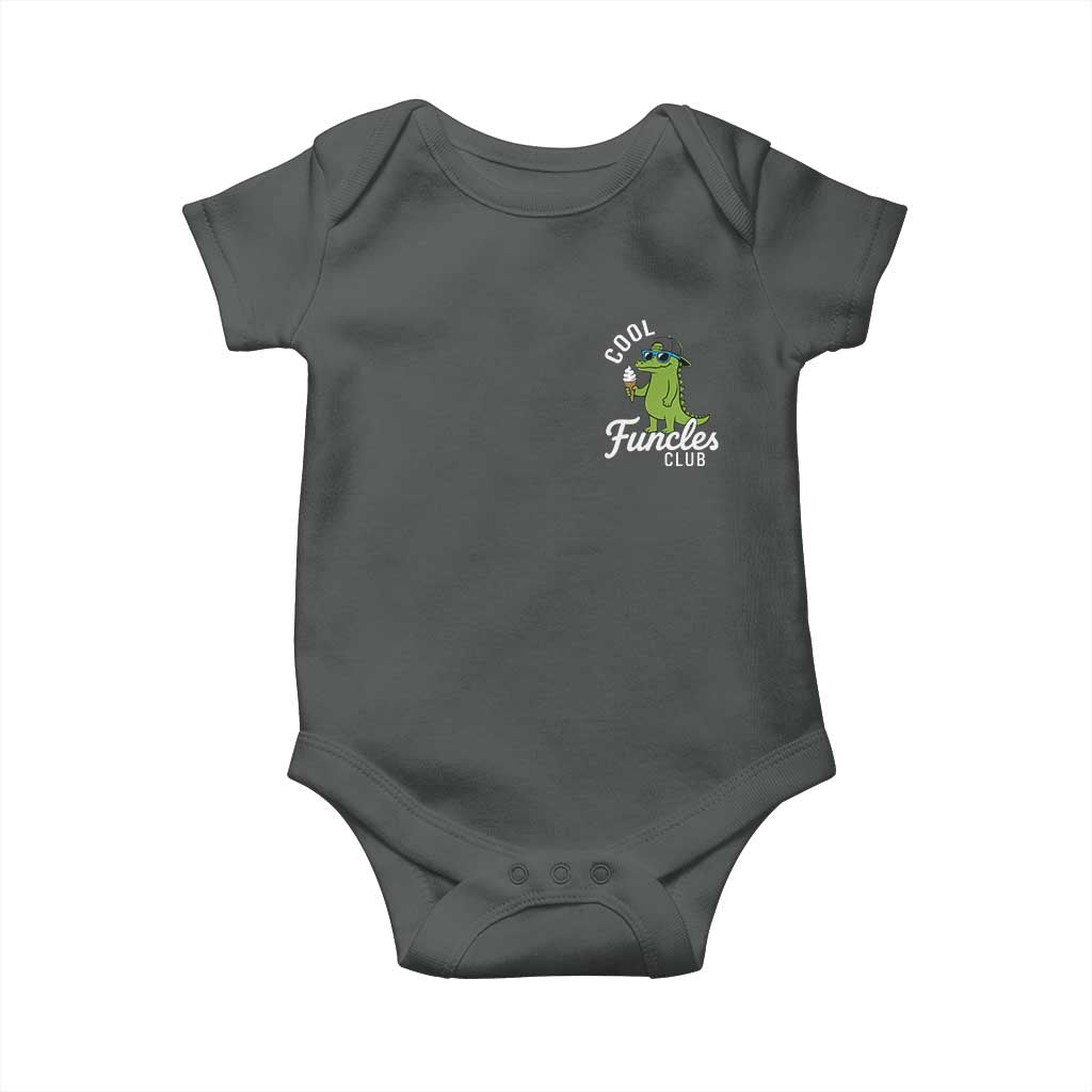 Funny Uncle Baby Onesie Cool Funcles Club Funcle Alligator TS10 Dark Heather Print Your Wear