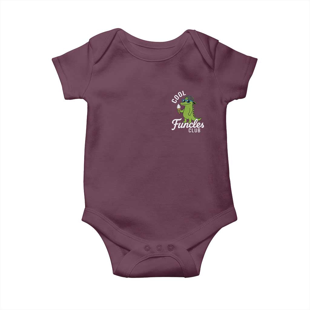 Funny Uncle Baby Onesie Cool Funcles Club Funcle Alligator TS10 Maroon Print Your Wear