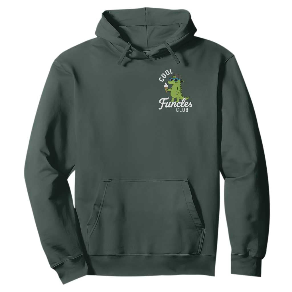Funny Uncle Hoodie Cool Funcles Club Funcle Alligator TS10 Dark Forest Green Print Your Wear