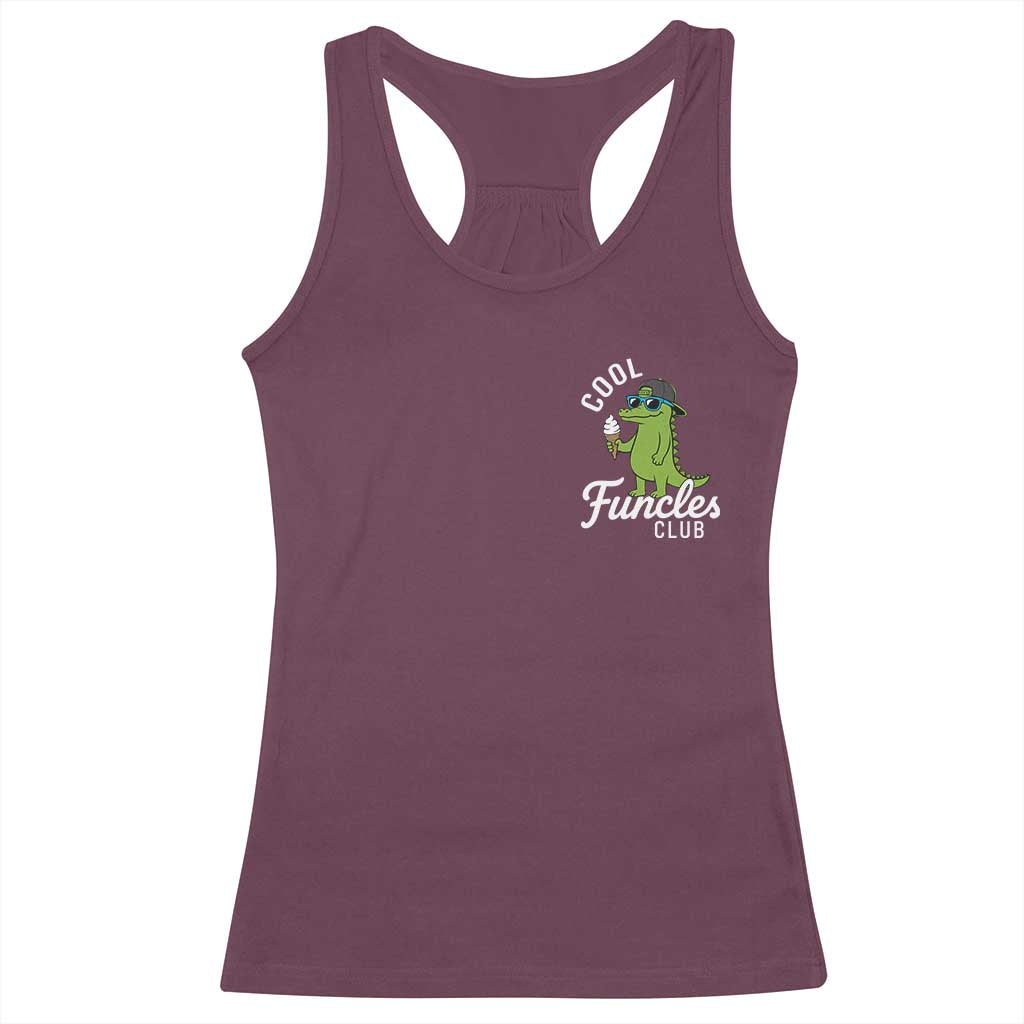 Funny Uncle Racerback Tank Top Cool Funcles Club Funcle Alligator TS10 Maroon Print Your Wear