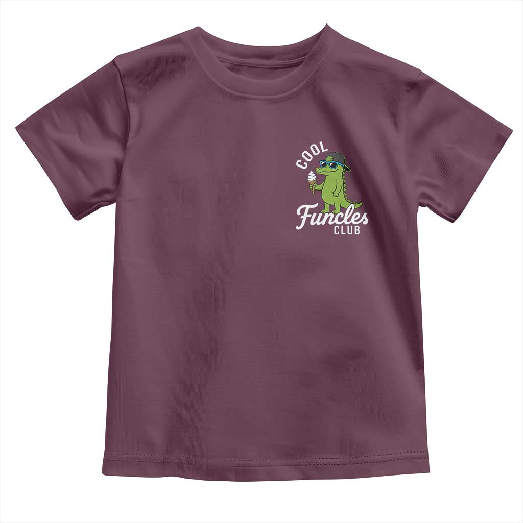 Funny Uncle Toddler T Shirt Cool Funcles Club Funcle Alligator TS10 Maroon Print Your Wear