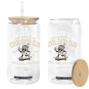 Cool Dads Club Glass Can Retro Skater Fatherhood Still Cool Just Tired Funny Dad Gifts