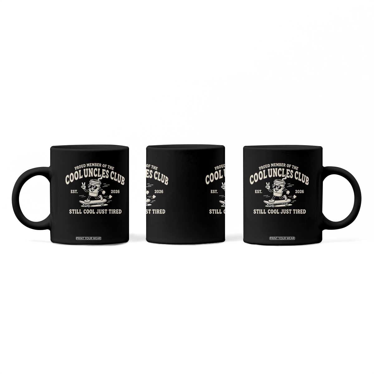 Cool Uncles Club Coffee Mug Retro Skater Uncle Still Cool Just Tired