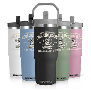 Cool Uncles Club Flip Straw Tumbler Retro Skater Uncle Still Cool Just Tired