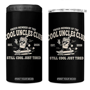 Cool Uncles Club 4 in 1 Can Cooler Tumbler Retro Skater Uncle Still Cool Just Tired