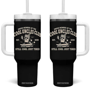 Cool Uncles Club Tumbler With Handle Retro Skater Uncle Still Cool Just Tired