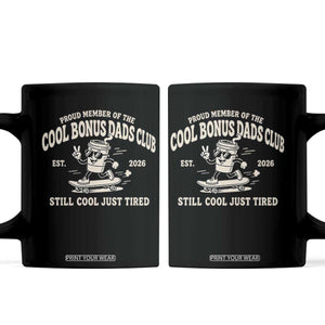 Cool Bonus Dads Club Coffee Mug Retro Skater Fatherhood Still Cool Just Tired Funny Step Dad Gifts