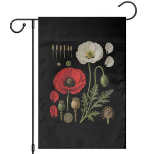 Summer Red Poppy Flower Botanical Poppies Vintage Print Memorial Day Floral Graphic Garden Flag