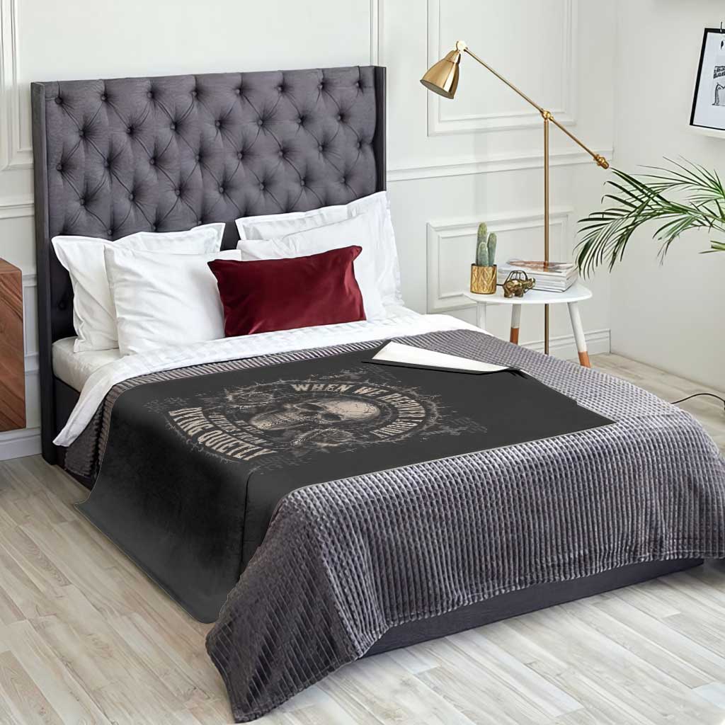 Addiction Recovery Throw Blanket When We Recover Loudly Vintage Skull Graphic