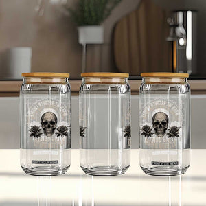 Addiction Recovery Glass Can When We Recover Loudly Vintage Skull Graphic