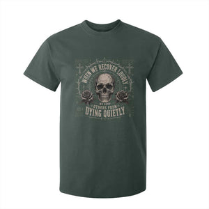 Addiction Recovery T Shirt For Kid When We Recover Loudly Vintage Skull Graphic