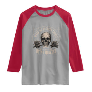 Addiction Recovery Raglan Shirt When We Recover Loudly Vintage Skull Graphic