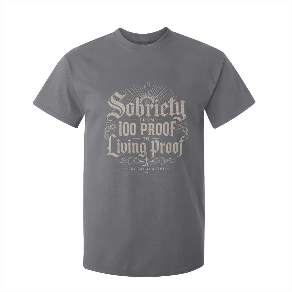 Sobriety Anniversary T Shirt For Kid Living Proof Sober Recovery Graphic