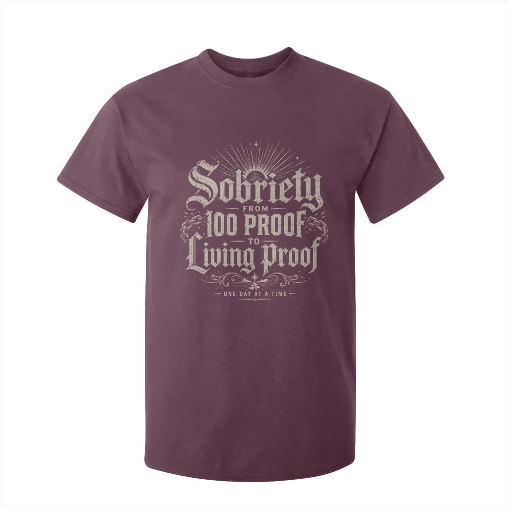 Sobriety Anniversary T Shirt For Kid Living Proof Sober Recovery Graphic