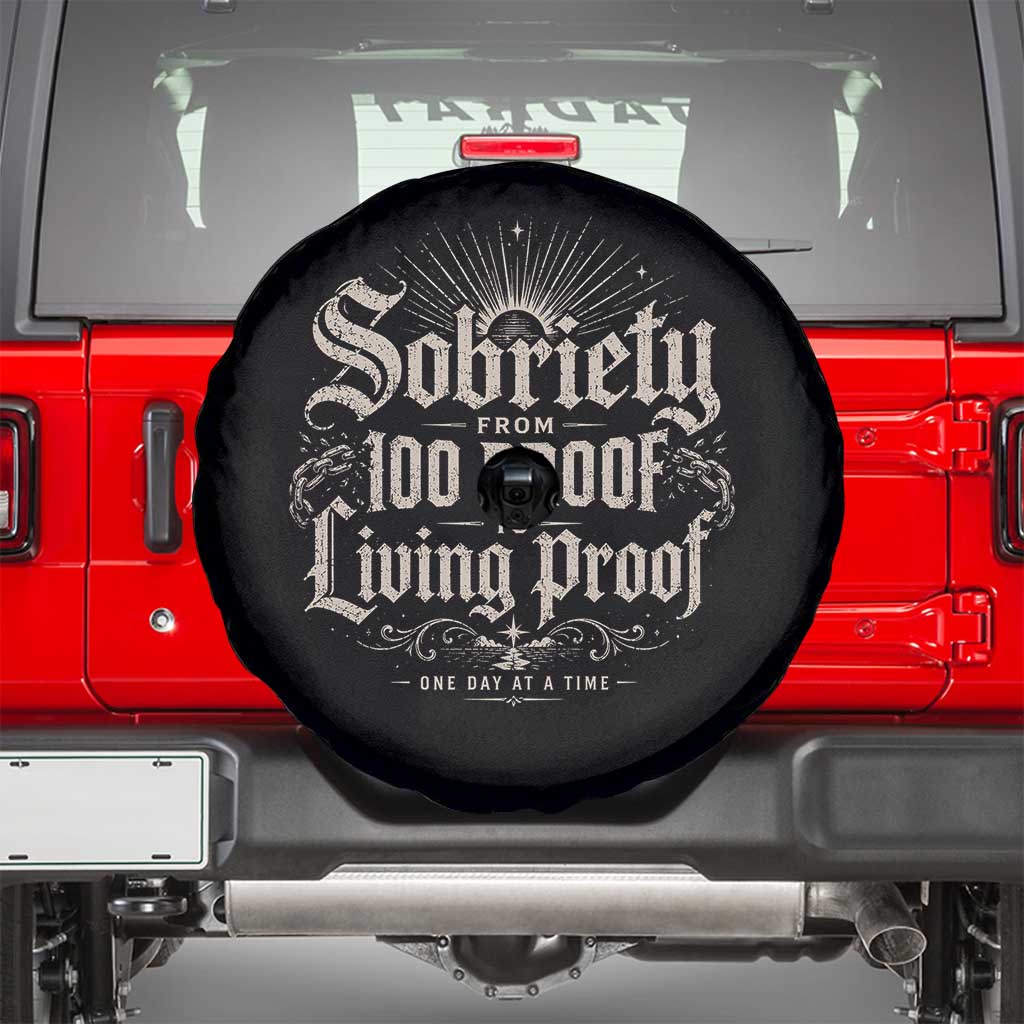 Sobriety Anniversary Spare Tire Cover Living Proof Sober Recovery Graphic