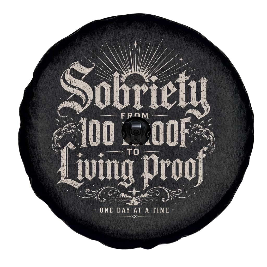 Sobriety Anniversary Spare Tire Cover Living Proof Sober Recovery Graphic