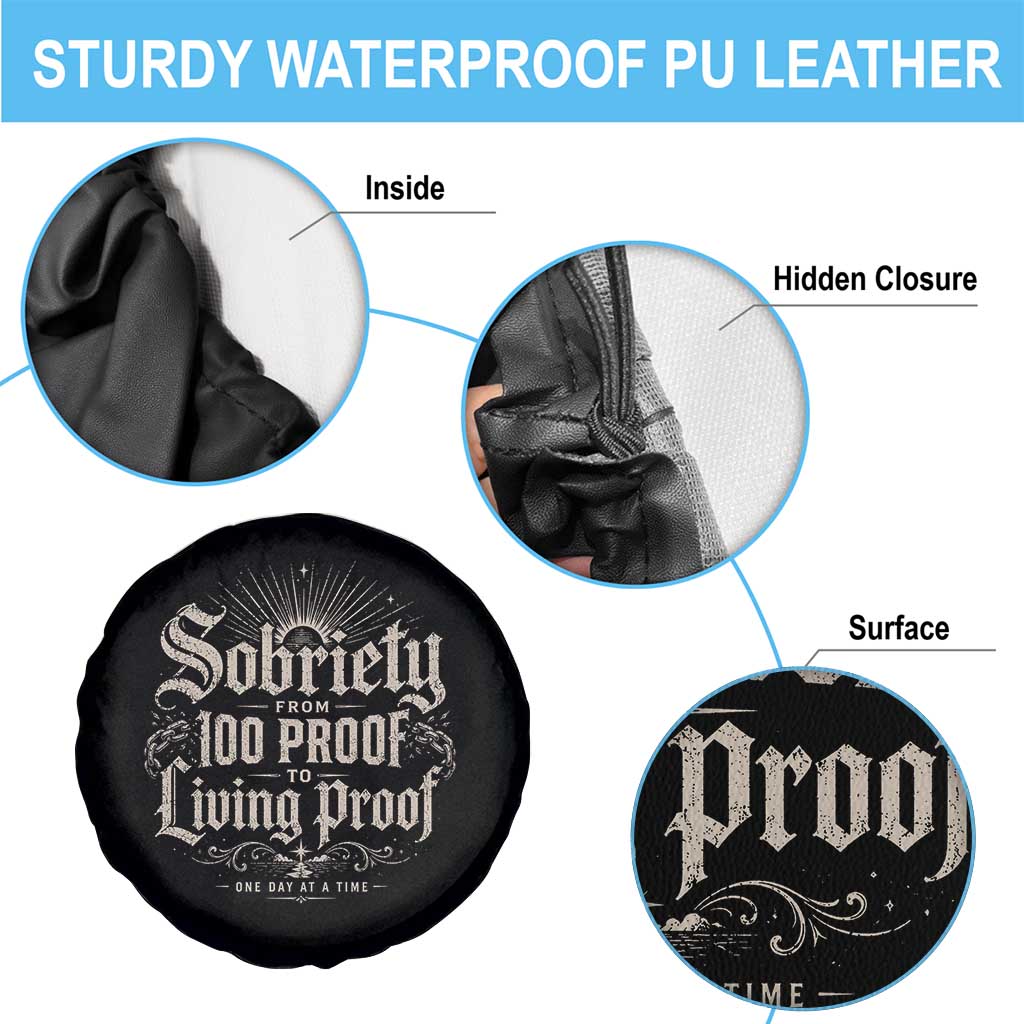 Sobriety Anniversary Spare Tire Cover Living Proof Sober Recovery Graphic