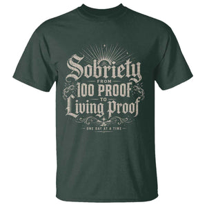 Sobriety Anniversary T Shirt Living Proof Sober Recovery Graphic