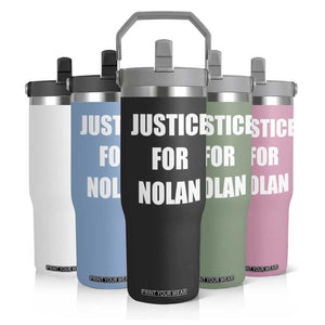 Justice for Nolan Flip Straw Tumbler Support and Rememberence Memorial