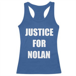 Justice for Nolan Racerback Tank Top Support and Rememberence Memorial