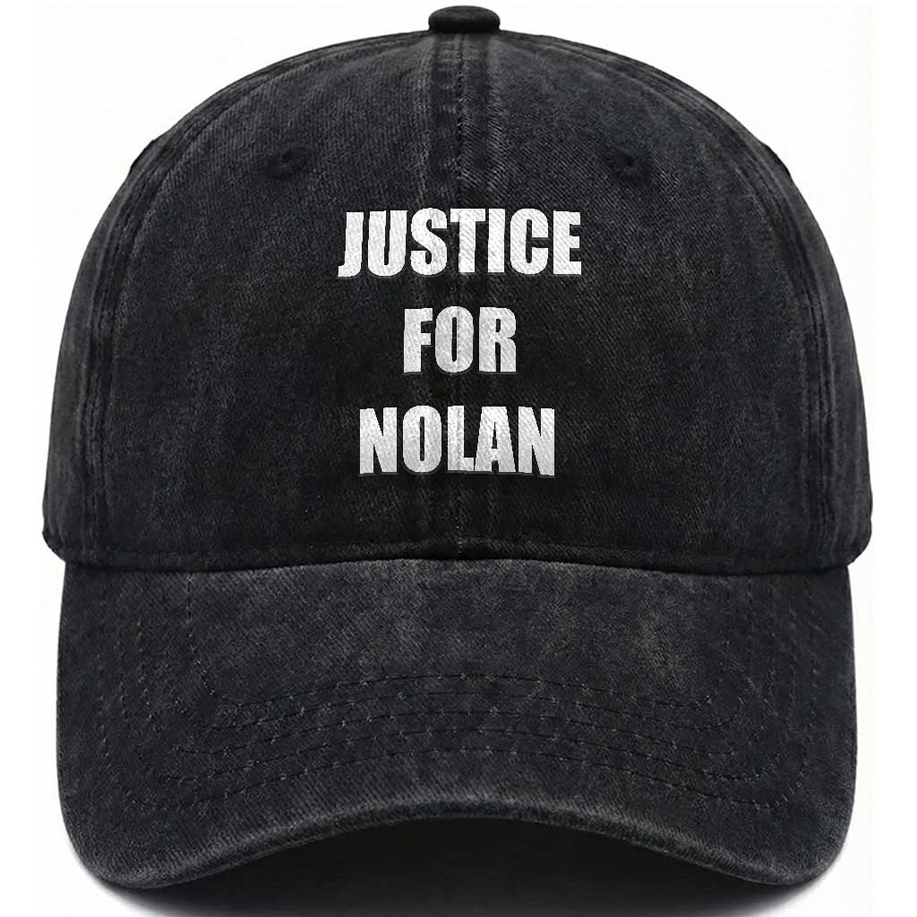 Justice for Nolan Washed Cotton Baseball Cap Support and Rememberence Memorial TS10 Print Your Wear