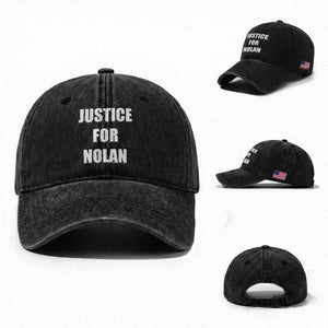 Justice for Nolan Washed Cotton Baseball Cap Support and Rememberence Memorial