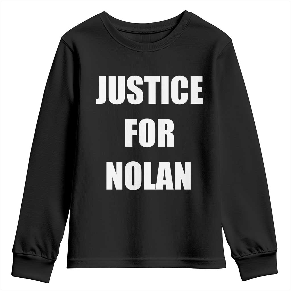 Justice for Nolan Youth Sweatshirt Support and Rememberence Memorial TS10 Black Print Your Wear