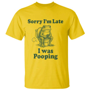Sorry Im Late I Was Pooping Funny Frog Meme T Shirt TS10 Daisy Print Your Wear