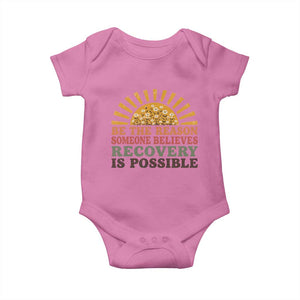Recovery Sobriety Baby Onesie Sober Life Believes Recovery is Possible Hippie Vintage Graphic