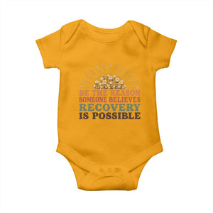Recovery Sobriety Baby Onesie Sober Life Believes Recovery is Possible Hippie Vintage Graphic