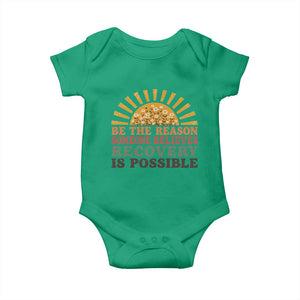 Recovery Sobriety Baby Onesie Sober Life Believes Recovery is Possible Hippie Vintage Graphic