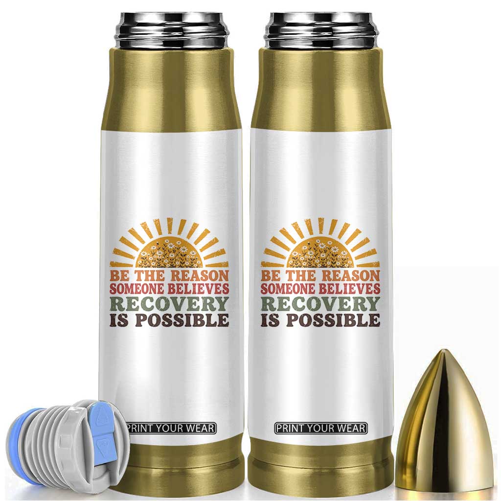 Recovery Sobriety Bullet Tumbler Sober Life Believes Recovery is Possible Hippie Vintage Graphic