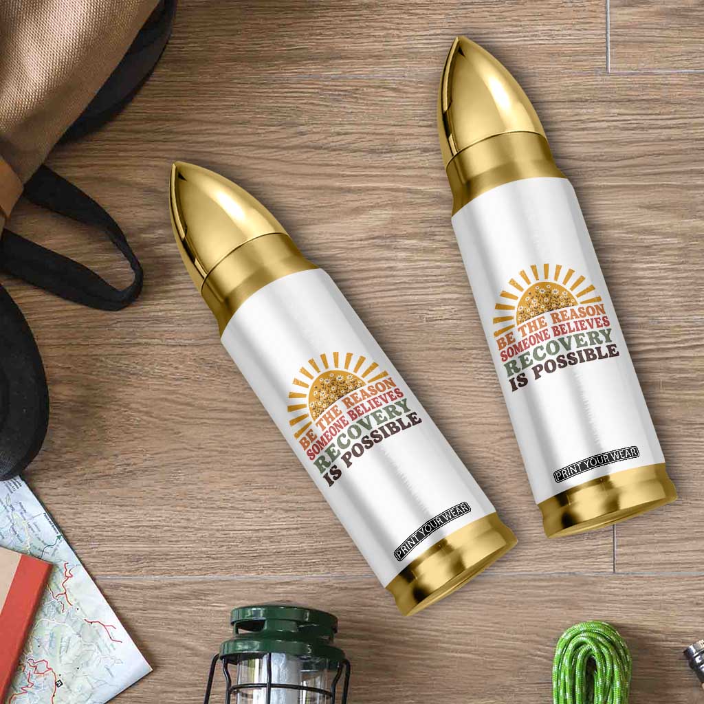 Recovery Sobriety Bullet Tumbler Sober Life Believes Recovery is Possible Hippie Vintage Graphic