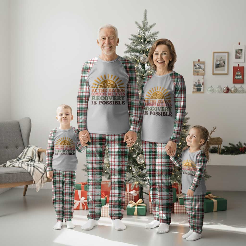 Recovery Sobriety Plaid Pajama Set Sober Life Believes Recovery is Possible Hippie Vintage Graphic