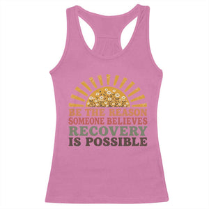 Recovery Sobriety Racerback Tank Top Sober Life Believes Recovery is Possible Hippie Vintage Graphic