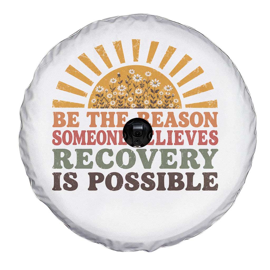 Recovery Sobriety Spare Tire Cover Sober Life Believes Recovery is Possible Hippie Vintage Graphic