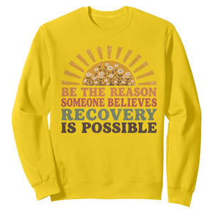 Recovery Sobriety Sweatshirt Sober Life Believes Recovery is Possible Hippie Vintage Graphic