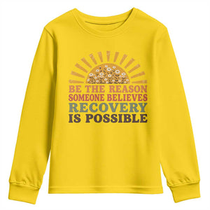 Recovery Sobriety Youth Sweatshirt Sober Life Believes Recovery is Possible Hippie Vintage Graphic