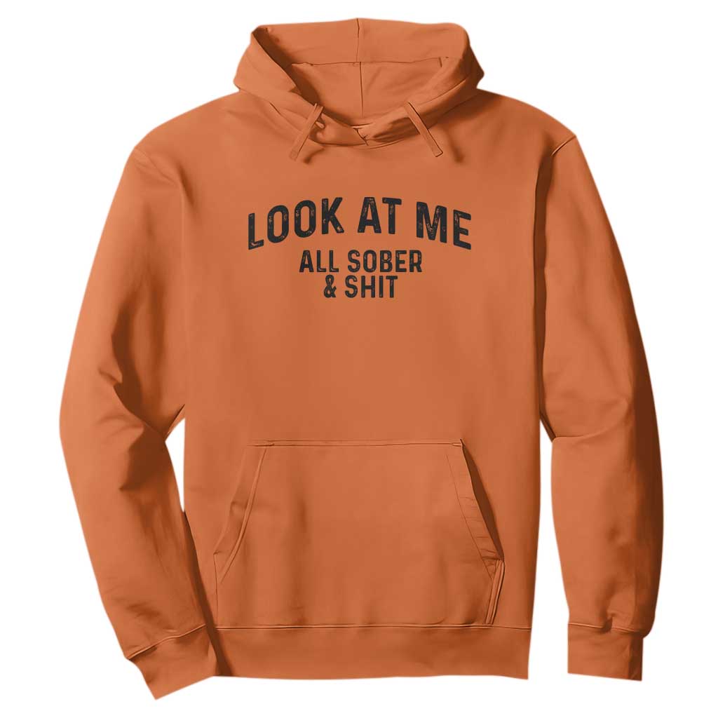 Recovery Sobriety Hoodie Look At Me All Sober And Shit Funny Addiction Recovery Gifts TS10 Orange Print Your Wear