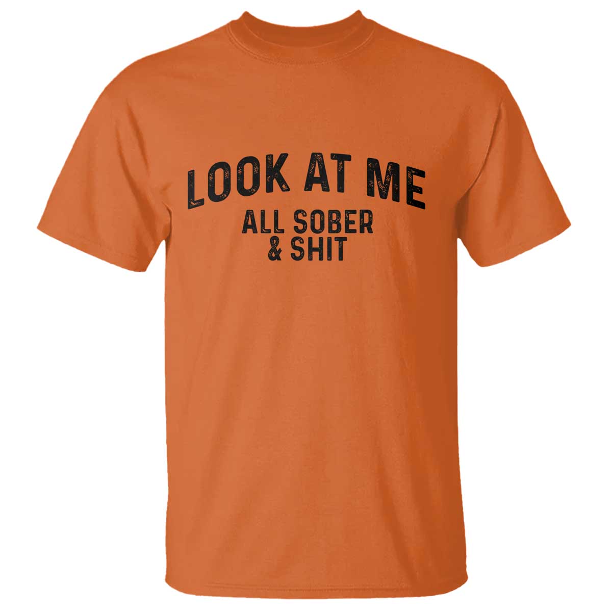 Recovery Sobriety T Shirt Look At Me All Sober And Shit Funny Addiction Recovery Gifts TS10 Orange Print Your Wear