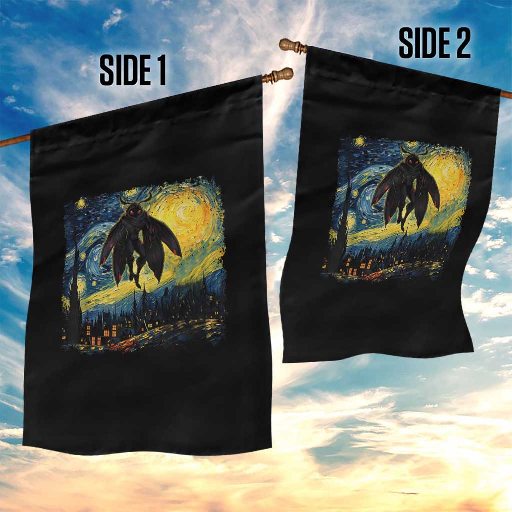 Mothman Garden Flag Starry Night Van Gogh Cryptid Lover TS10 Print Your Wear