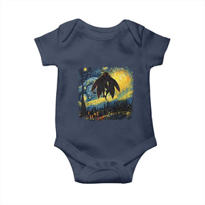 Mothman Baby Onesie Starry Night Van Gogh Cryptid Lover TS10 Navy Print Your Wear