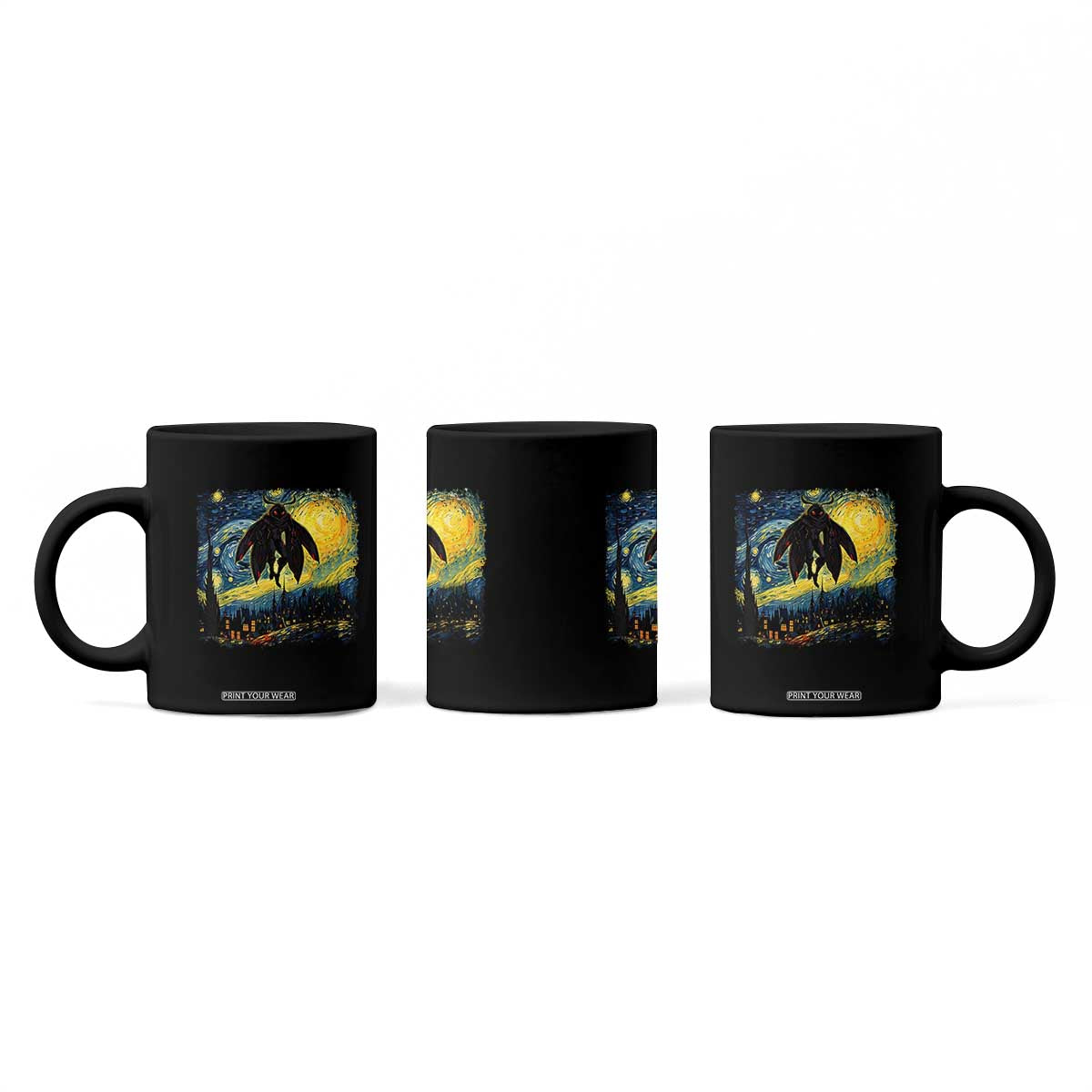Mothman Coffee Mug Starry Night Van Gogh Cryptid Lover TS10 Print Your Wear