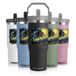 Mothman Flip Straw Tumbler Starry Night Van Gogh Cryptid Lover TS10 Print Your Wear