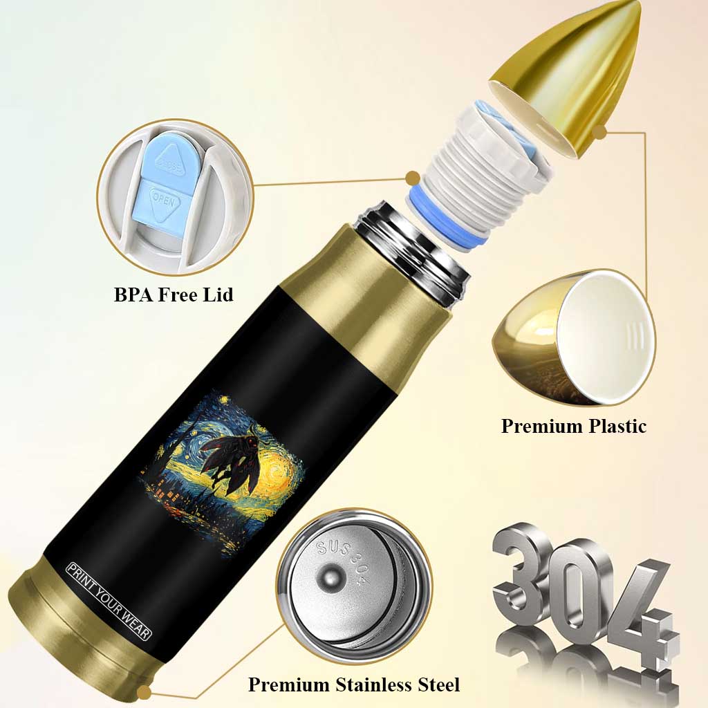 Mothman Bullet Tumbler Starry Night Van Gogh Cryptid Lover TS10 Print Your Wear