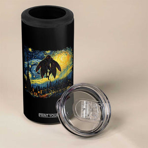 Mothman 4 in 1 Can Cooler Tumbler Starry Night Van Gogh Cryptid Lover TS10 Print Your Wear