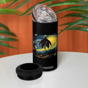 Mothman 4 in 1 Can Cooler Tumbler Starry Night Van Gogh Cryptid Lover TS10 Print Your Wear